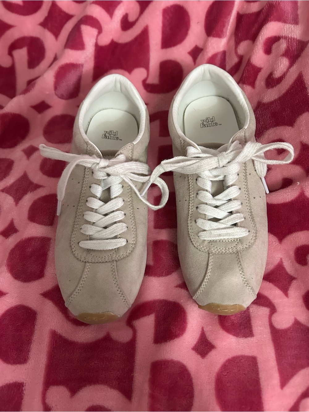 Target Light Beige Suede Lace-Up Women’s Sneakers